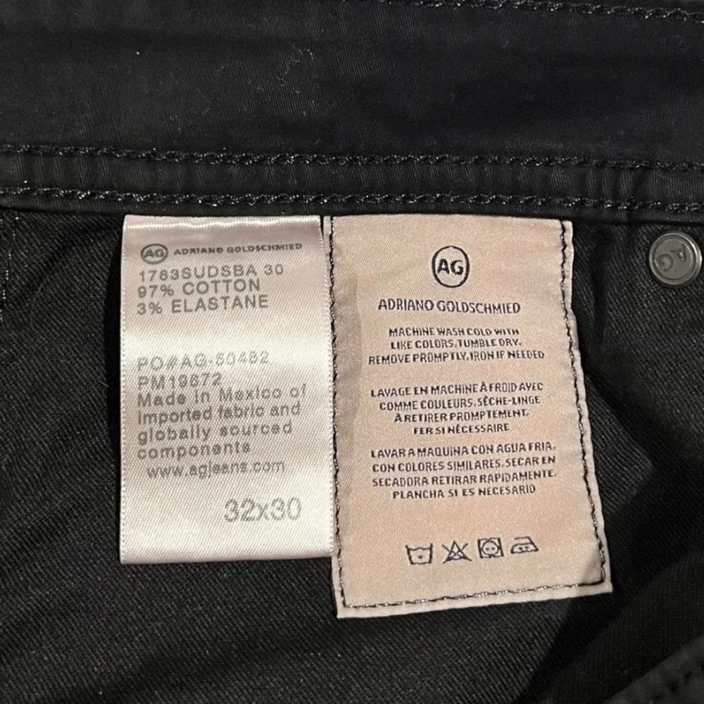 NWT AG Jeans Tellis Modern Slim Sueded Stretch Sateen‎ Black Pants Mens 32x32